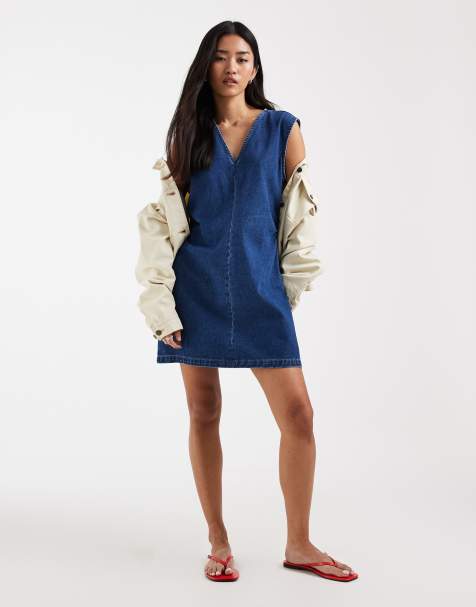 Onsoyours Camicia Jeans Donna: Abito Estivo Casual Con Maniche Corte E Orlo Irregolare, Taglie Forti