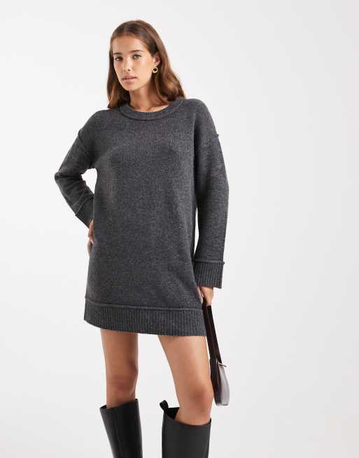 ONLY - Vestito corto in maglia grigio con spalle scivolate, 2 di 4