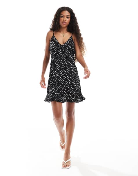ONLY - Vestito corto nero a pois con volant - view 1