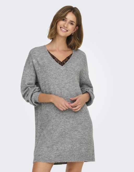ONLY - Vestito grigio chiaro mélange