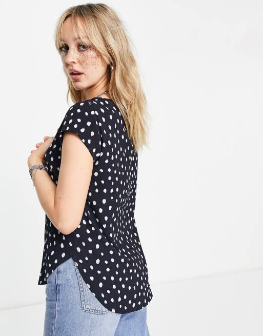 Only - Vic - Blouse met korte mouwen en all-over print in