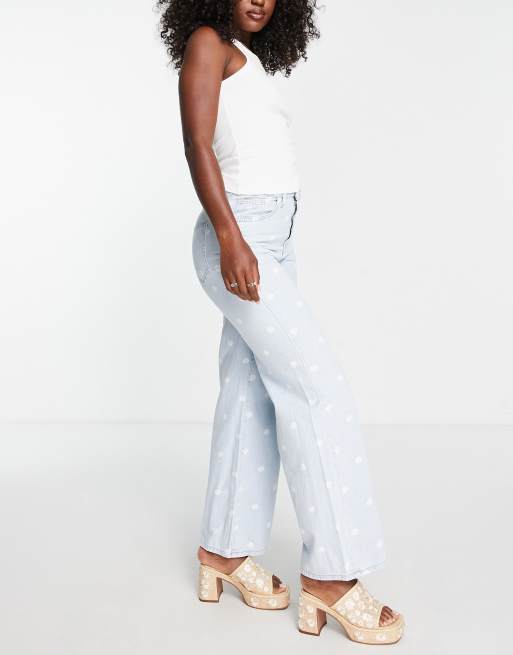 Only – Vida jeans i ljus tvätt med blommor , 4 av 4