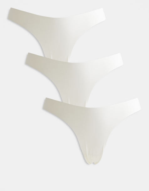 ONLY – Vita brazilian-trosor i spets, 3-pack - view 1