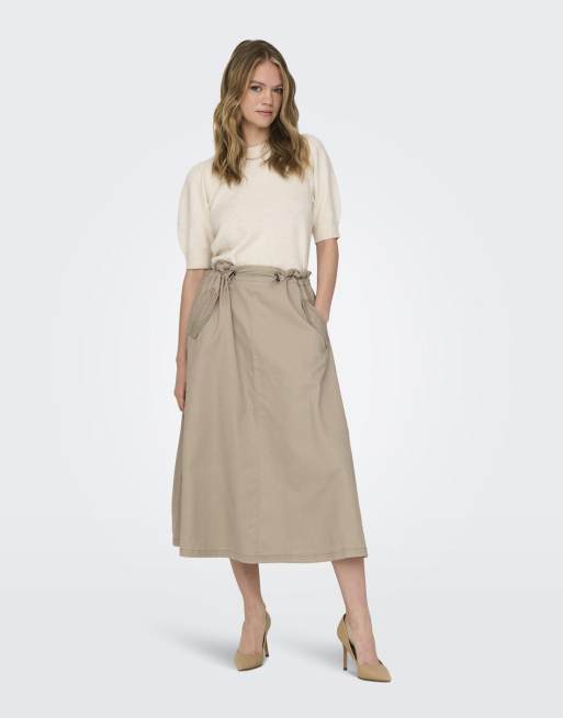 ONLY – Vitpepparbeige kjol