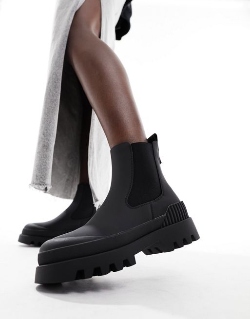 ONLY - Waterbestendige laarzen met dikke plateauzool in zwart 