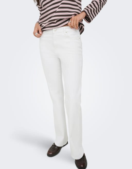 ONLY Wauw flared jeans met hoge taille in witte denim, 4 van 7