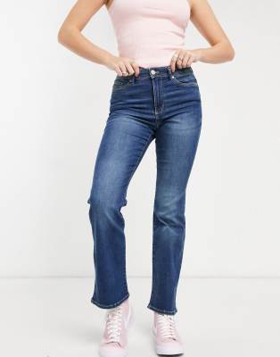 Only Wauw Flared Jeans With Mid Rise In Medium Blue-blues