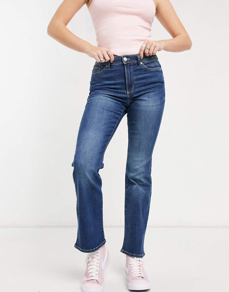Only wauw flared jeans with mid rise in medium blue-Blues