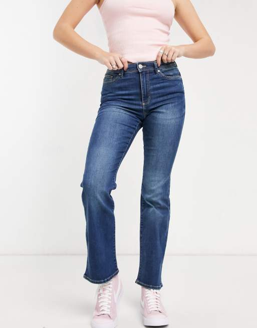 Only wauw flared jeans with mid rise in medium blue