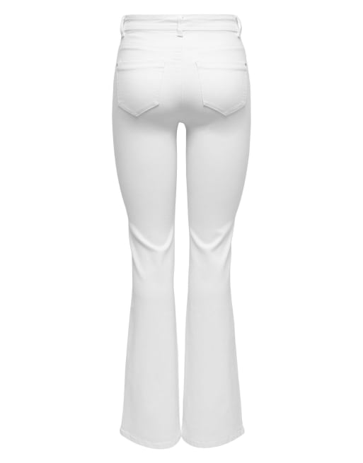 ONLY Wauw high waisted flared jeans in white denim, 7 of 7