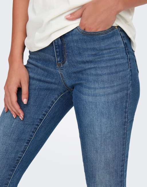 ONLY Wauw jeansy skinny z średnim stanem w niebieskim denimu, 4 z 7