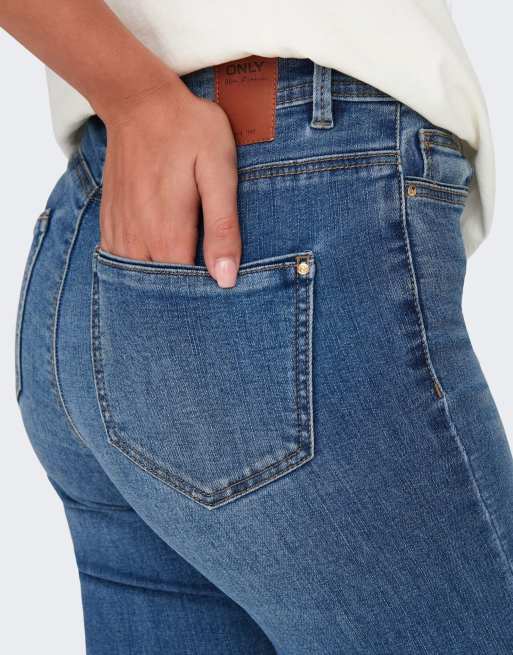ONLY Wauw skinny-jeans med mellemhøj talje i blå denim, 5 af 7