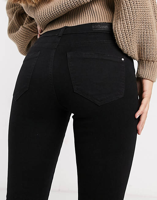 Women Only Wauw skinny jeans with mid waist in black 