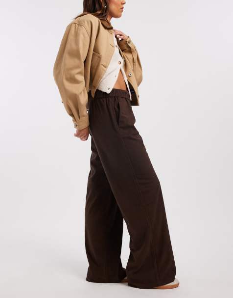 ONLY – Weit geschnittene Schlupfhose aus Cord in Braun - view 1
