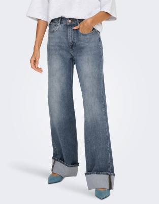 ONLY Wide Fit - Jeans aus Denim in einem speziellen Blaugrau