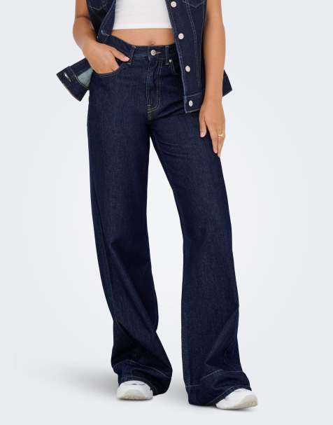 ONLY – Wide-Fit-Jeans aus dunkelblauem Denim - view 1