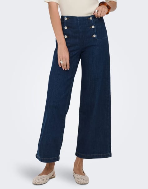 ONLY – Wide-Fit-Jeans aus dunkelblauem Denim - view 1