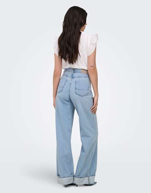 ONLY Wide Fit-jeans i lyseblå denim, 2 af 7