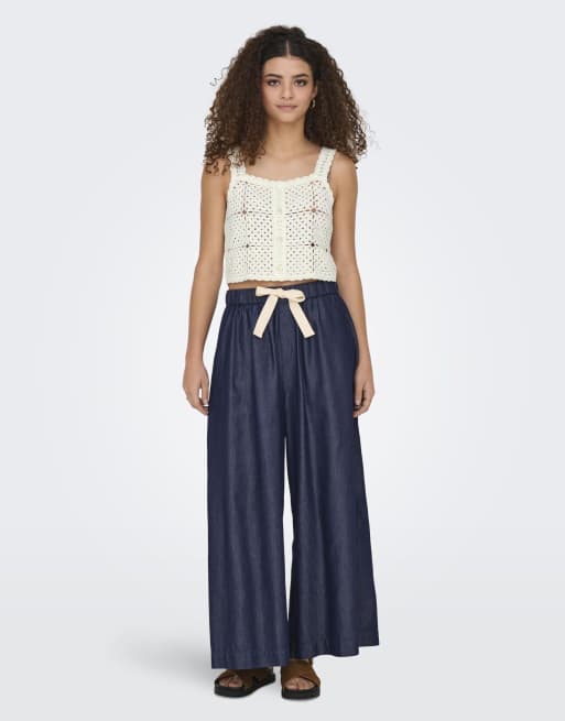 ONLY Wide-fit jeans in dark blue denim, 3 of 7