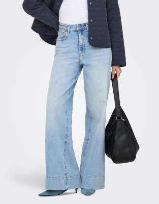 Wide-Fit-Jeans in Hellblau Blau W32 L32