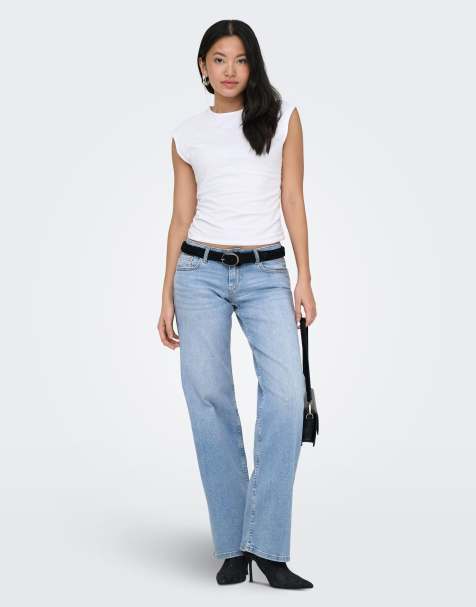 ONLY – Wide-Fit-Jeans in Hellblau - view 1