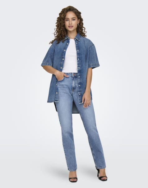 ONLY Wide-fit jeans in light medium blue denim - view 1