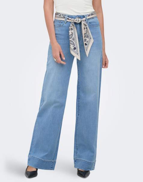 ONLY Wide-fit jeans in medium blue denim - view 1