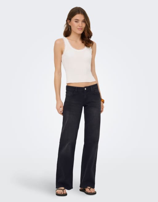 ONLY Wide Fit – Jeans in verwaschenem Schwarz, 2 von 6