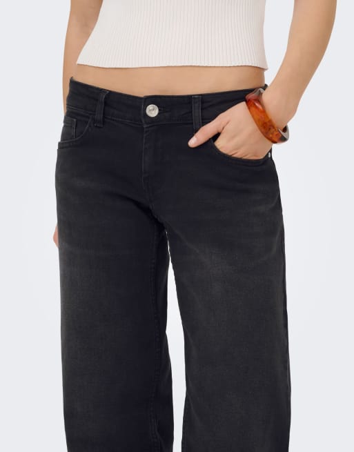 ONLY Wide Fit – Jeans in verwaschenem Schwarz, 3 von 6