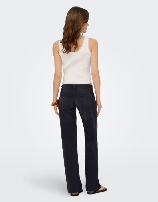 ONLY Wide Fit – Jeans in verwaschenem Schwarz, 5 von 6