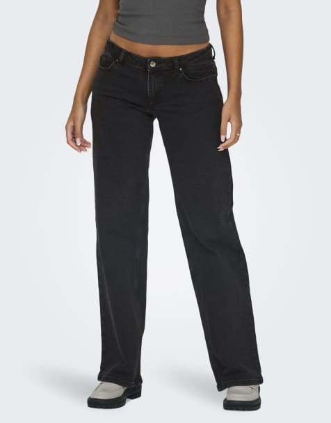 ONLY Wide-fit jeans in washed black - view 1