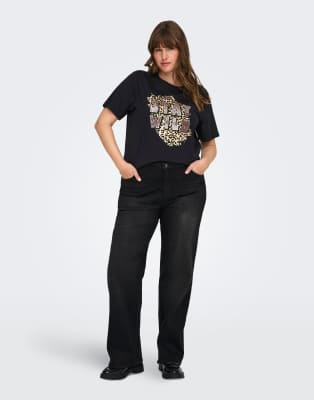ONLY Wide Fit - Jeans mit weitem Schnitt in Schwarz