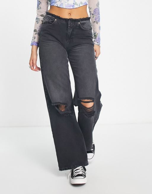 Frayed boyfriend hot sale jeans