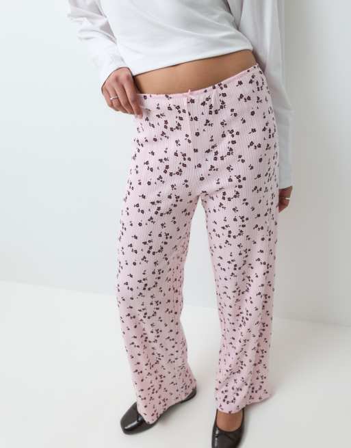 ONLY wide leg lounge trousers co-ord in pink floral, 5 of 5