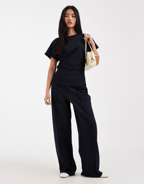 ONLY wide leg pants in navy - part of a set - view 1