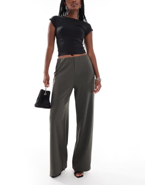ONLY wide leg tailored trousers in dark grey - view 1