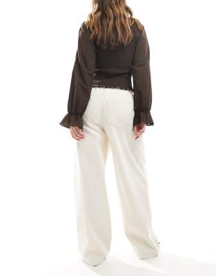 ONLY WIDE LEG TIE WAIST JEANS 