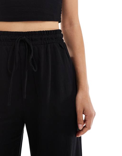 ONLY wide leg trouser co-ord in black , 2 of 5
