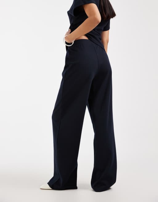 ONLY wide leg trouser co-ord in navy, 2 of 5