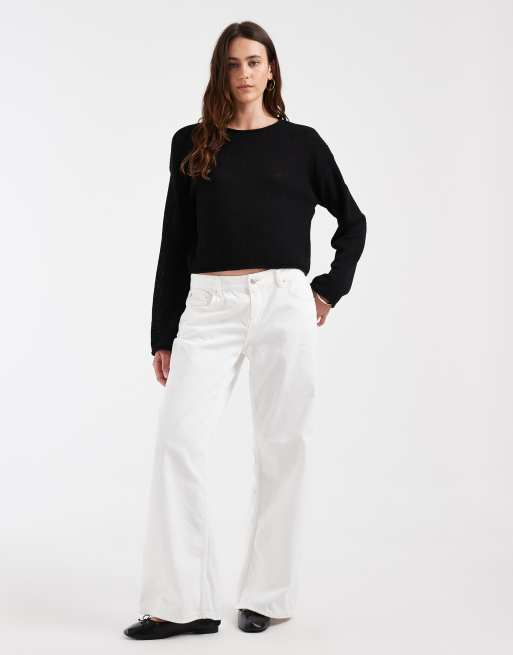 ONLY wide neck loose fit jumper in black, 2 of 4