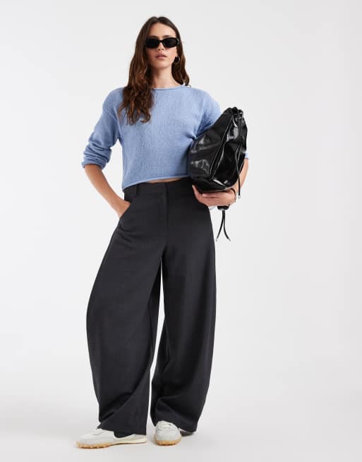ONLY wide neck loose fit sweater in light blue, 2 of 4
