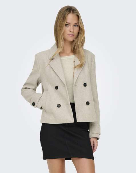 ONLY wool look short jacket in beige - view 1