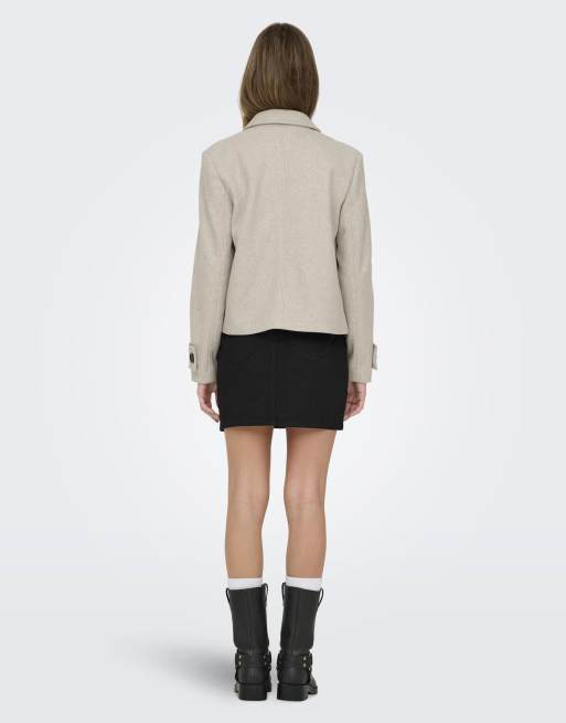 ONLY wool look short jacket in beige, 2 of 7