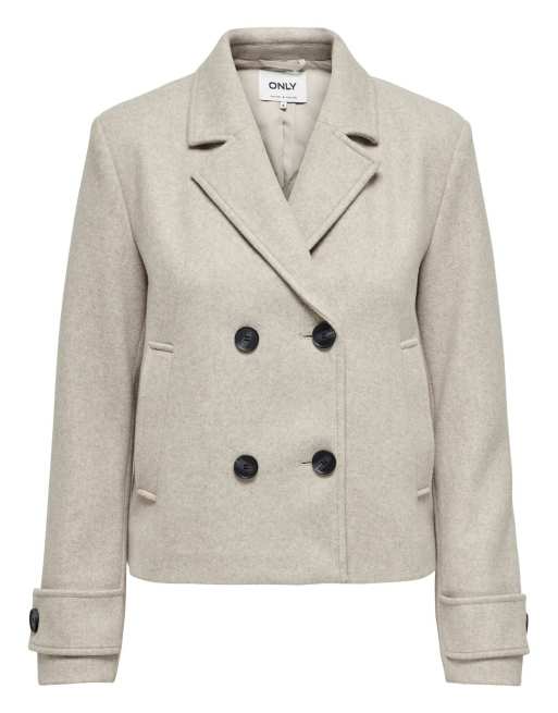 ONLY wool look short jacket in beige, 6 of 7