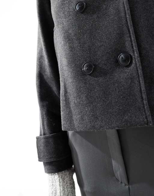ONLY wool look short jacket in dark gray