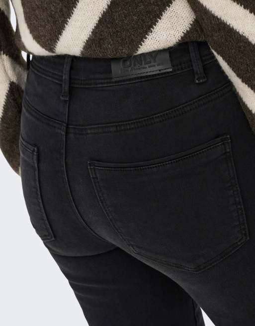 ONLY Wow skinny jeans met halfhoge taille en enkellengte in zwart denim, 5 van 7