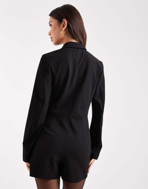 ONLY wrap blazer playsuit in black, 4 of 4