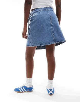 Only Wrap Denim Mini Skirt