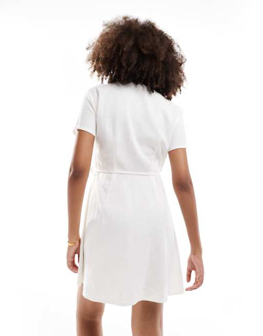 keyhole back a line wedding dress Off White Chiffon Lace Keyhole Open Back A-line Wedding Dresses , CW0019 main image 1
