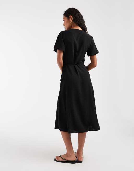 ONLY wrap midi dress in black, 4 of 4